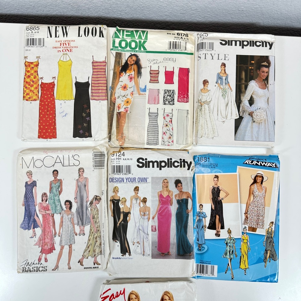 VTG Lot of 14 Sewing Patterns McCalls Simplicity New Look Dress Bridal Maxi 90s - Picture 4 of 9